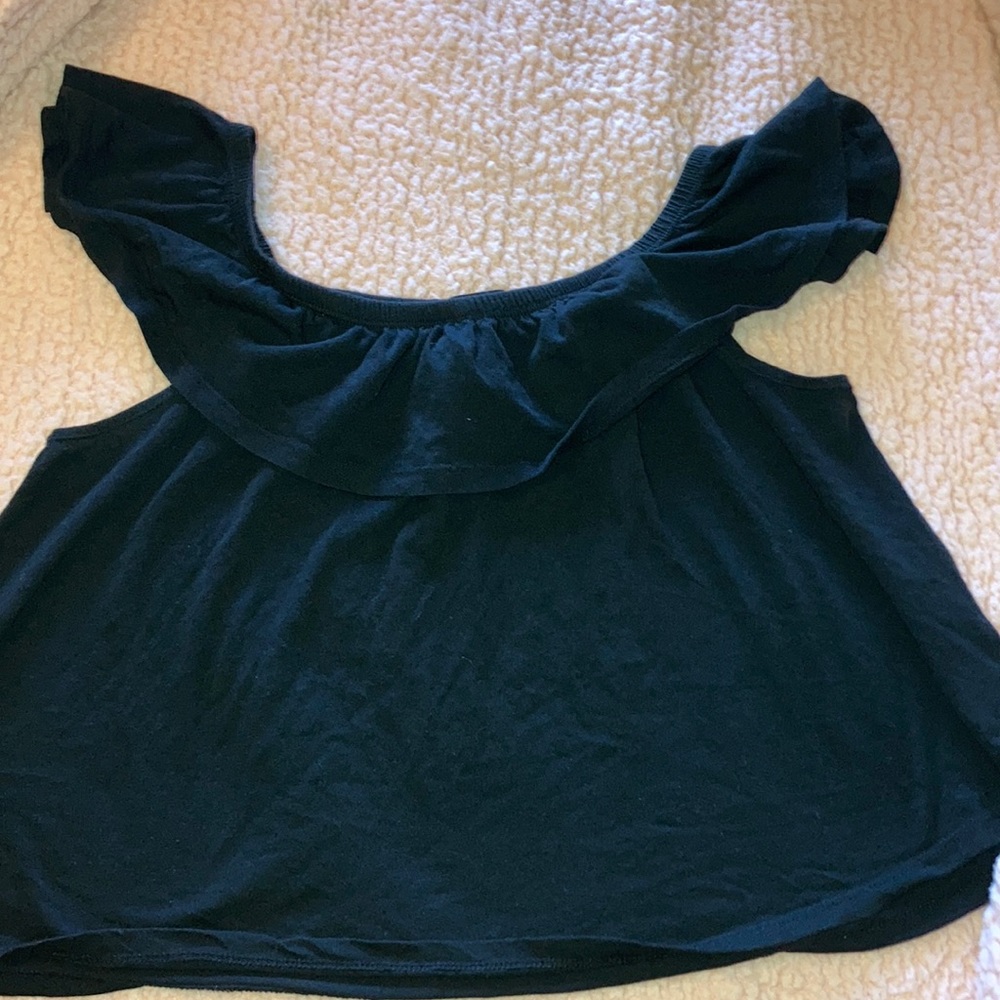 Black off the shoulder shirt